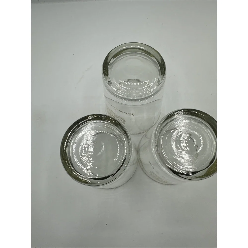 Double Old Fashioned Gold Rimmed Canadian Club Glasses Set Of 3‎ Vintage